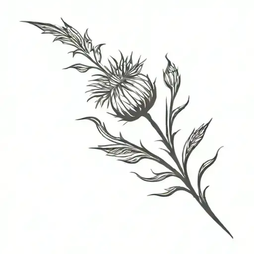 Curved Thistle Plant