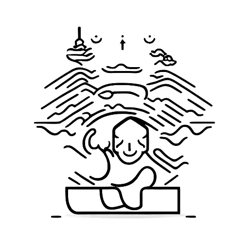 Samurai Warrior Meditating Under A Bonsai Tree