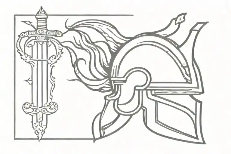 Knight Helm With Sword