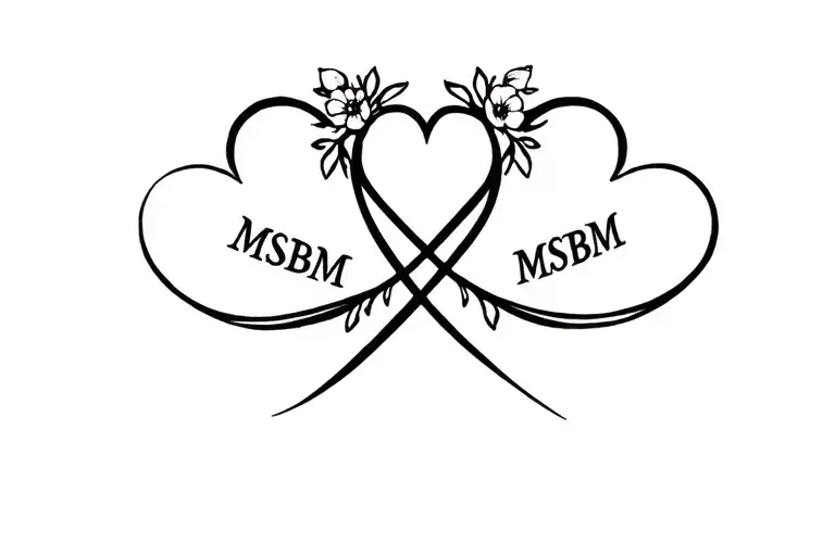Infinity Sign With Intertwined Hearts And Flowers With The Word Msbm