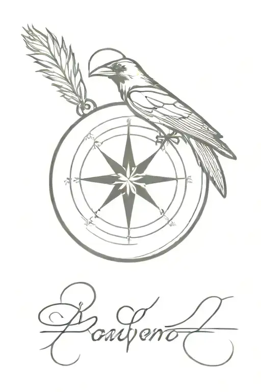 Raven Compass Pocketwatch