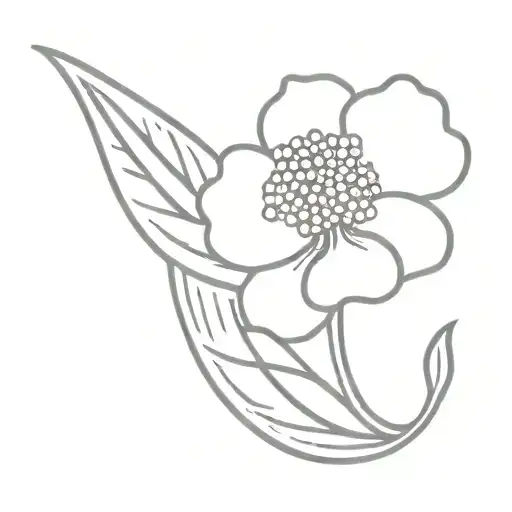 Small Line Tattoo With A Flower Where One Pie Is Away