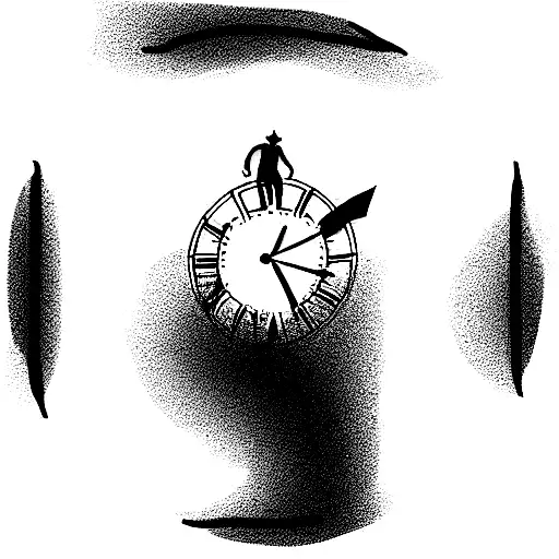 Man Inside A Clock