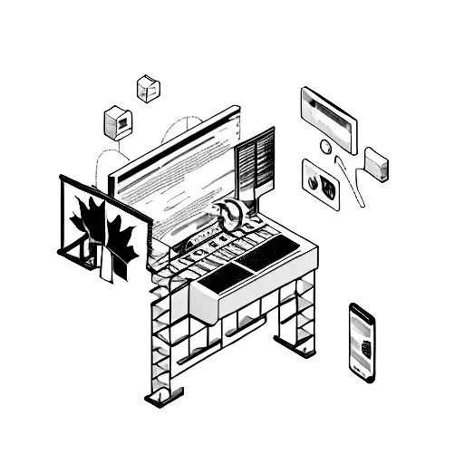 A Realistic Portrait Of A Software Programmer Coding With A Canadian Flag In The Background