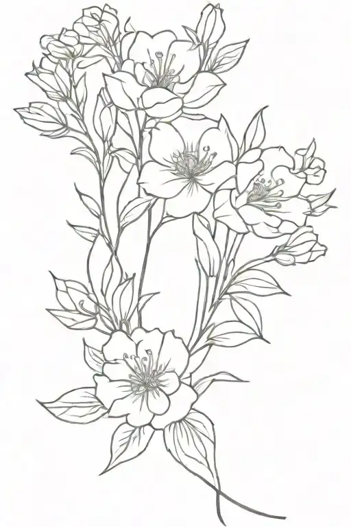 Birth Flower Bouquet Tied