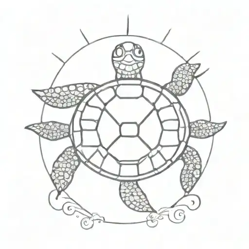 Turtle And Sun Rising