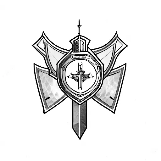 Templar Knight With A Shield And Sword