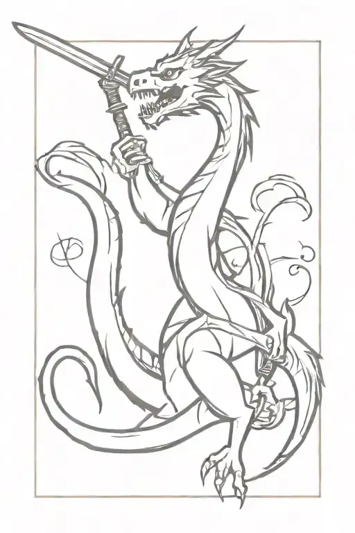 Dragon With Katana