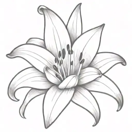 Traditional Easter Lily Tattoo Design In Black And White The Size Of An Inch Very Basic