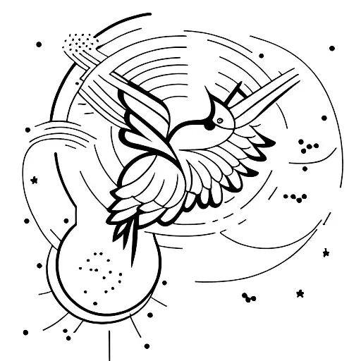 A Minimalist Tattoo Of A Constellation Forming The Shape Of A Bird In Flight