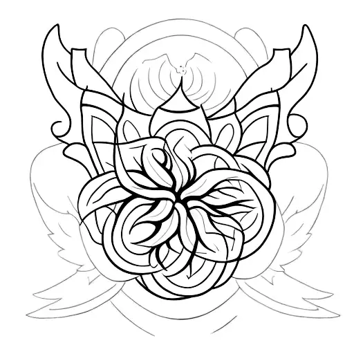 A Minimalist Tattoo Of A Flower With Angel Numbers Hidden Within The Petals