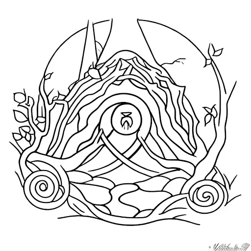 A Secret Hobbit Hole Entrance Entangled In A Beautiful Ivy Maze