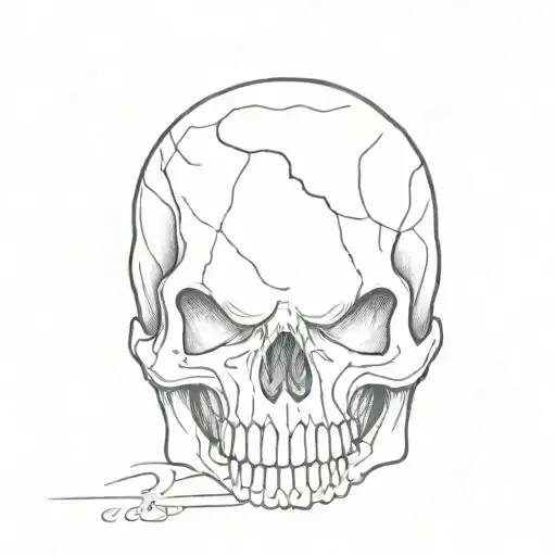 Back Of A Skull With Verticle Scar Incorporated