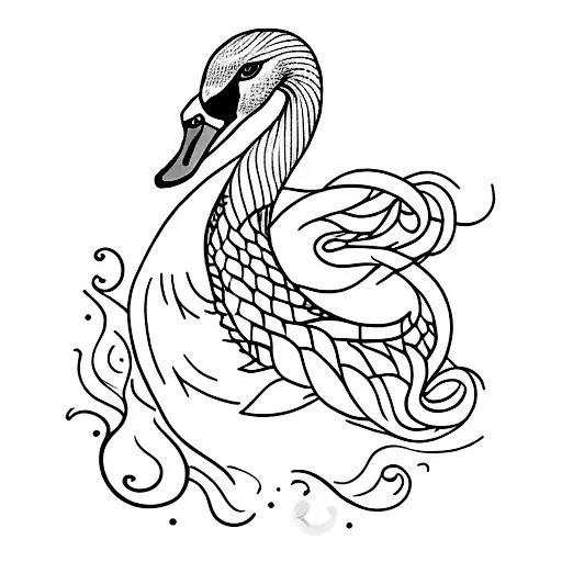 White Swan With A Bracelet To Go Over The Calf