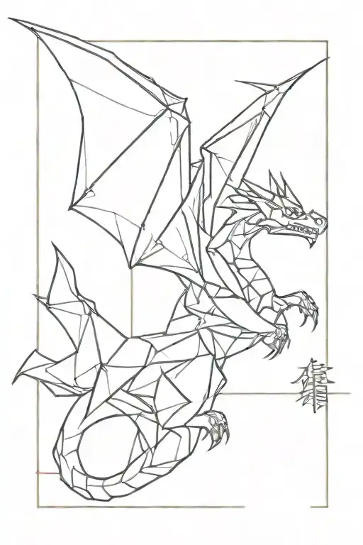 Origami Dragon With Outstretched Wings