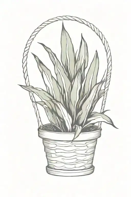 Snake Plant In Rope Basket