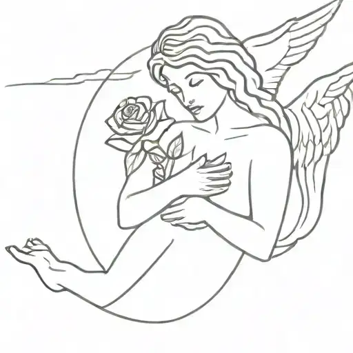 Angel Holding Rose
