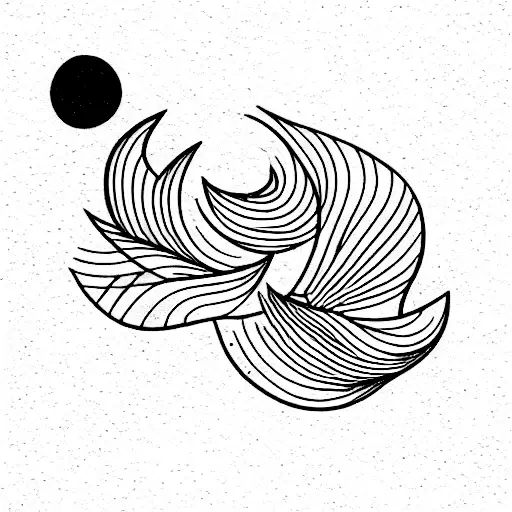 Ocean Waves And Flower