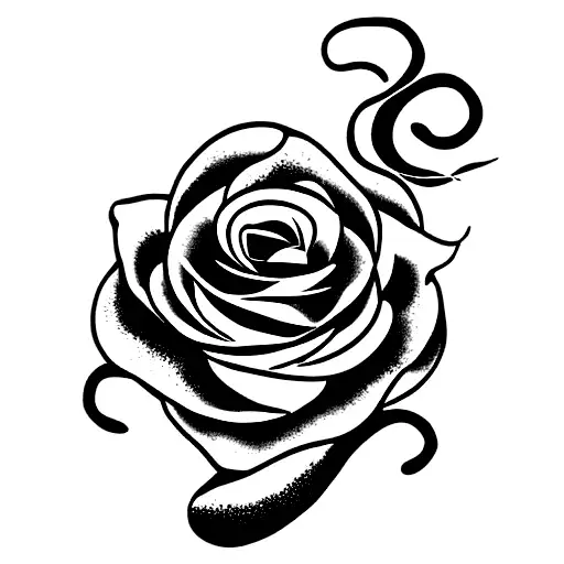 Black Snake And Small Red Roses