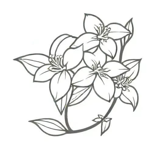 Jasmine Flower In 2D Black Female Creeper Type