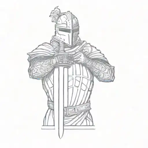 A Knight Holding A Sword