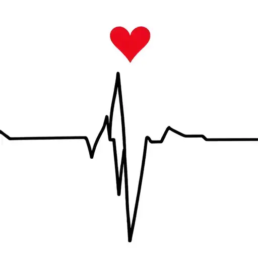 A Heartbeat Line That In The Middle Of The Middle And Then Continues And Then Continues