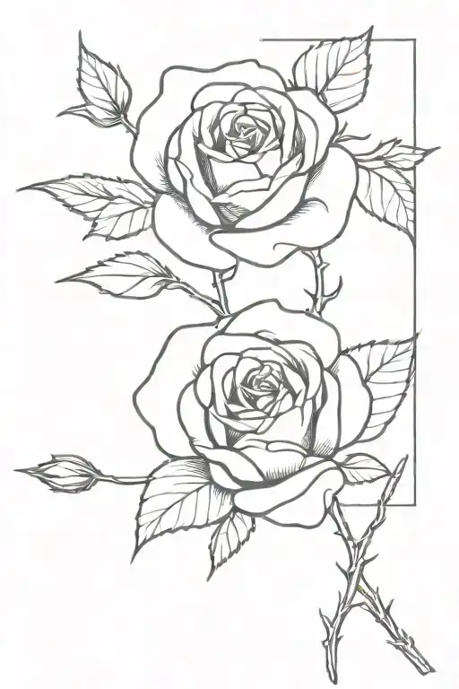 Rose With Cherokee Rose Intertwined Stem Wrapped