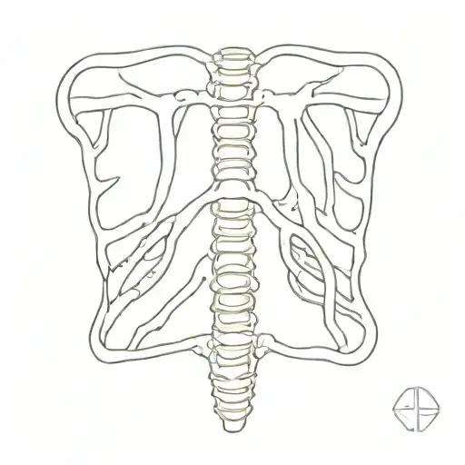Human Ribs Outline With The Letters Of The Word Inside