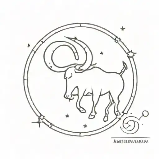Minimalistic Tattoo Of The Zodiac Sign And The Constellation Taurus