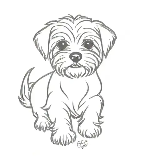 Yorkie Poo Dog Outline