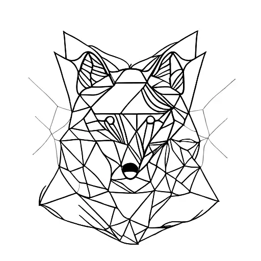 A Minimalist Tattoo Of A Fox In A Scientific Laboratory Setting