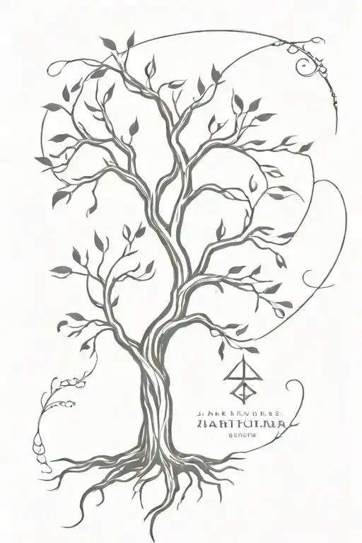 Tree With Roots And Roman Numerals