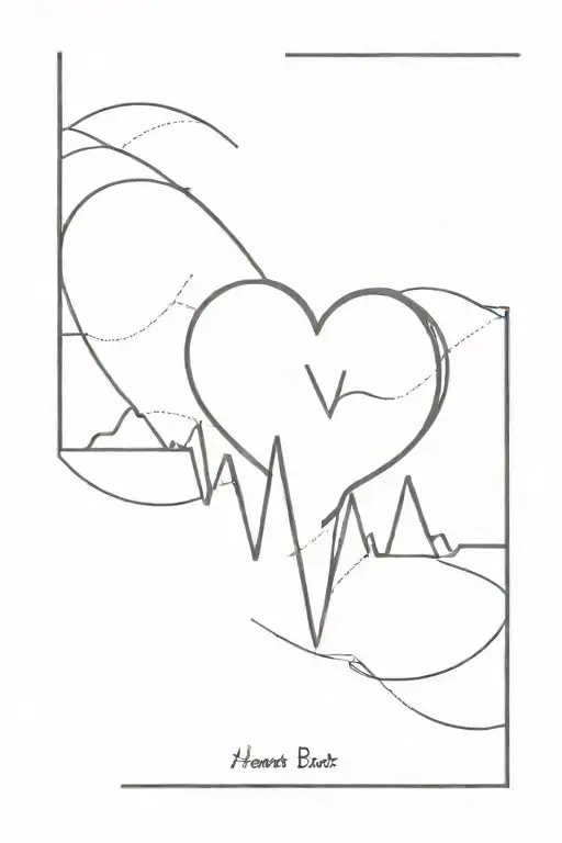 Heart Beat Line With A Heart