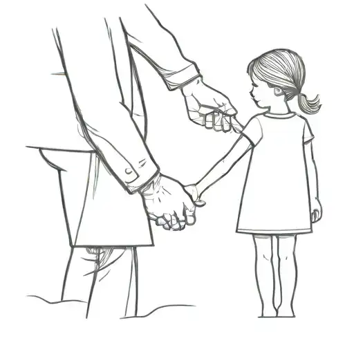 Father Son Daughter Holding Hands