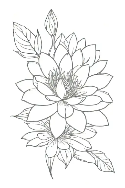 Fine Line Water Lily And Violet Bouquet