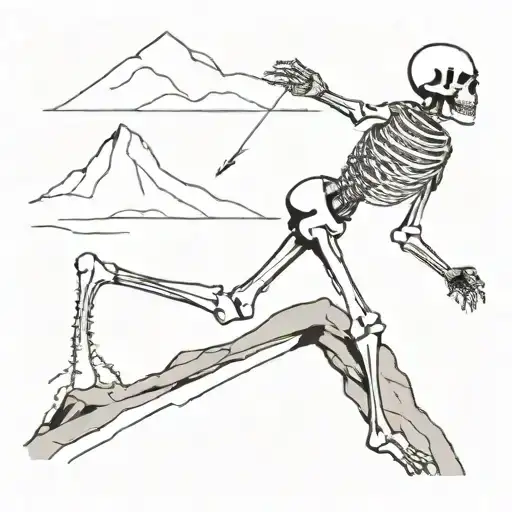 Skeleton Pushing Rock Uphill