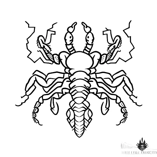 An Intricate Scorpion Design With Atlas Holding It On His Back