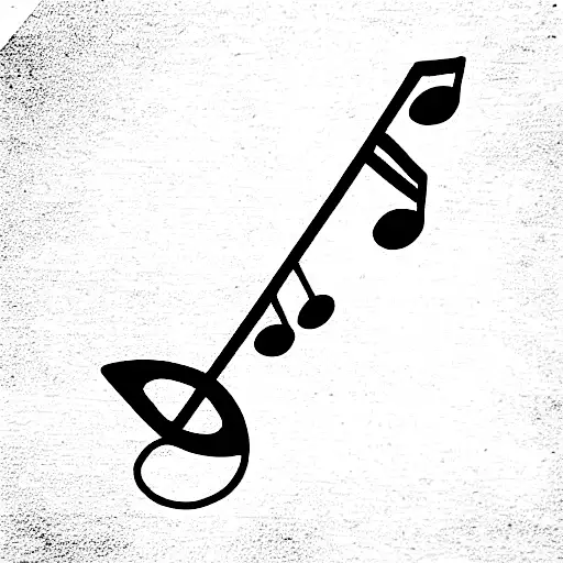 Drum Stick With Music Notes