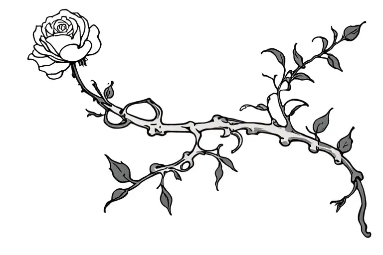 Collobour Bone Vine Wrapped With Arose At End