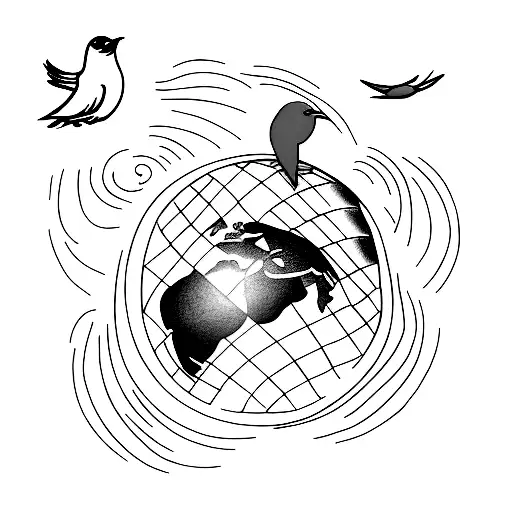 Planet Earth With Bird