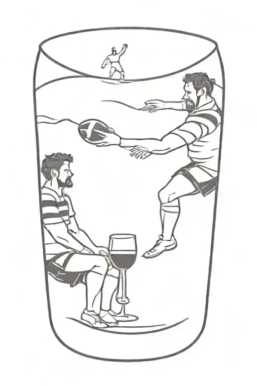 Red Wine Friends And Rugby