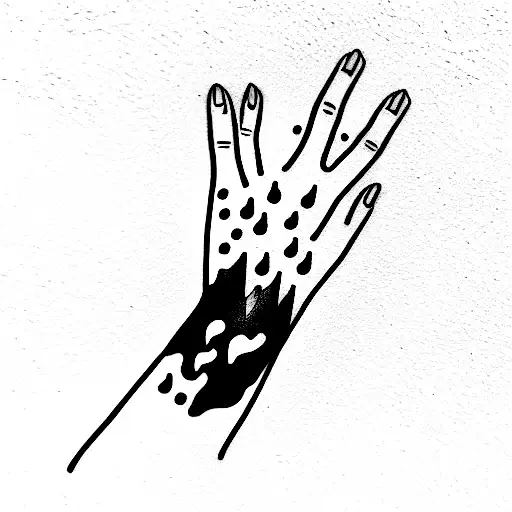 Mini Shnauzer Head Lying With Paw In Human Hand