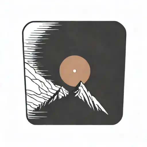 Vinyl Record With A Mountain In The Upper Part And A City In The Lower Part