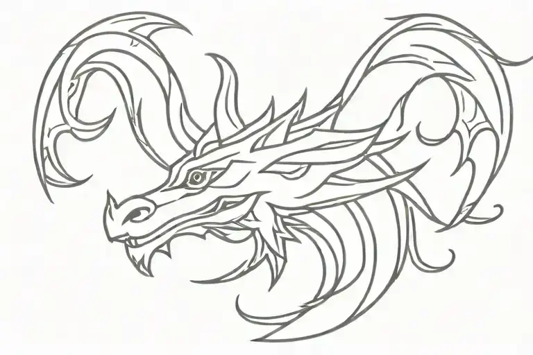 Viking Style Dragon Curved Around Side Of The Head