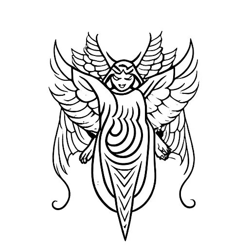 Cat With Angel And Cat With Demon Wings