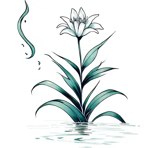 River Flowing And Cahaba River Lily