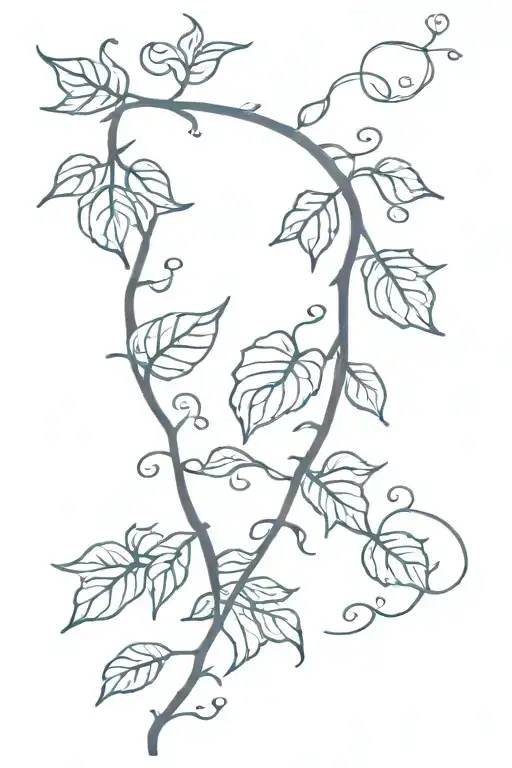 Vine With Blue Leaves Falling