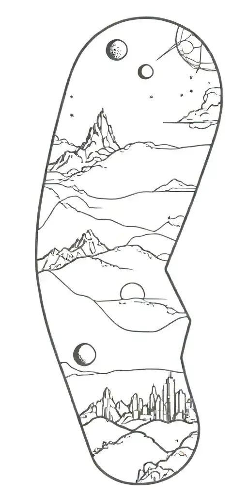 Galaxy Landscape With Technology