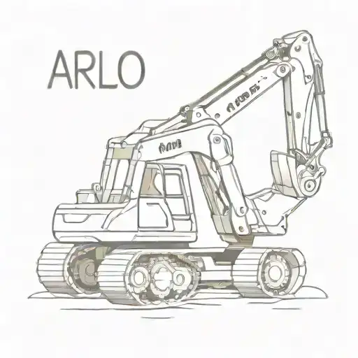 The Name Arlo Inside Of A Line Work Excavator