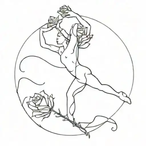 Person Falling Reaching Towards Rose